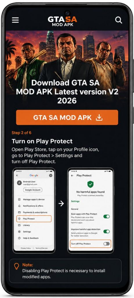 GTA SA MOD APK Latest version V2.11.277 2026 15 downloading step 2