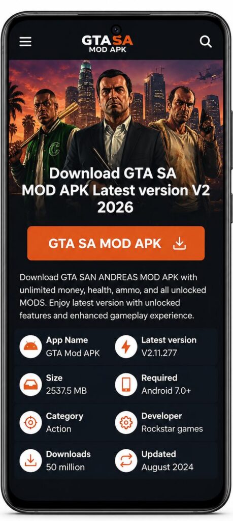 GTA SA MOD APK Latest version V2.11.277 2026 12 gta our site